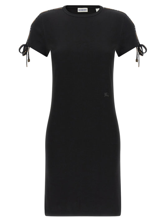 Burberry Schwarzes kurzes Baumwollkleid