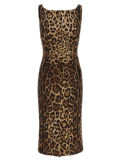 Dolce & Gabbana Braunes Seiden-Midikleid