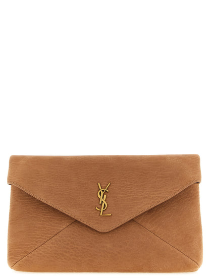 Saint Laurent Beige Lammleder Clutch