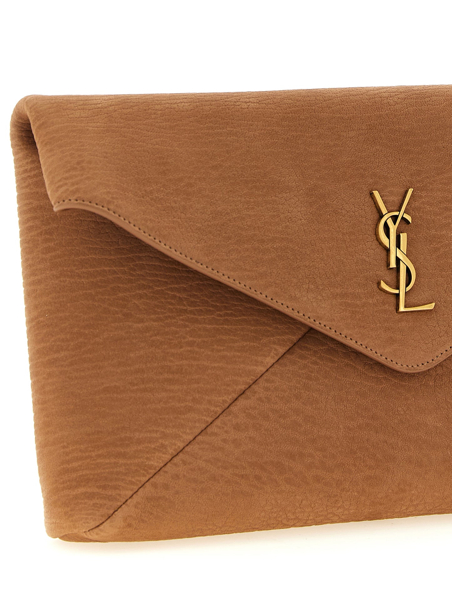 Saint Laurent Beige Lammleder Clutch