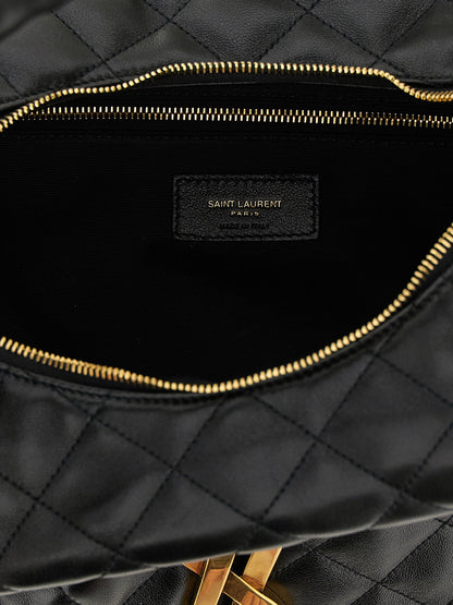 Saint Laurent Schwarze Lammleder-Schultertasche