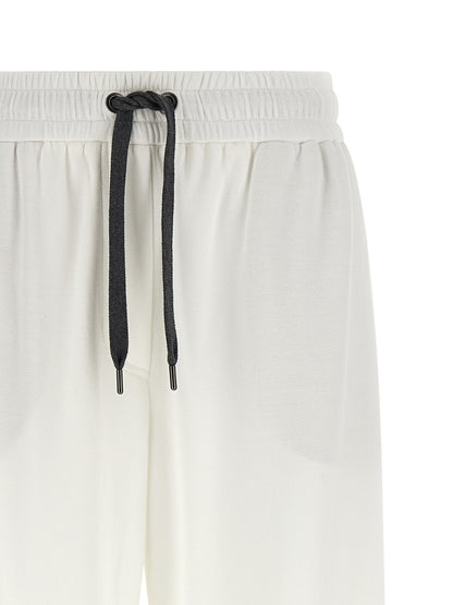 Brunello Cucinelli Weiße Baumwoll-Jogginghose (Trainingshose)