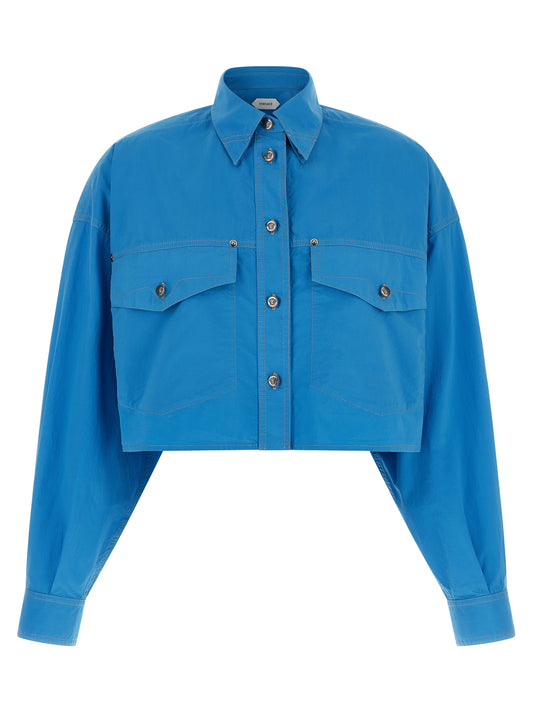 Versace Blaue Baumwollbluse