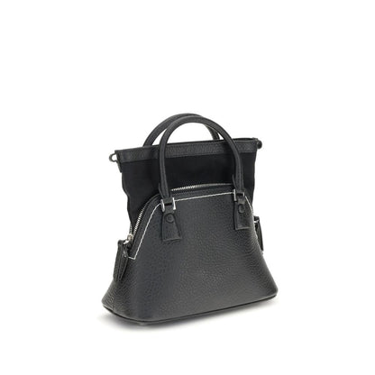 Maison Margiela Schwarze Bos Taurus Kalbsleder Schultertasche