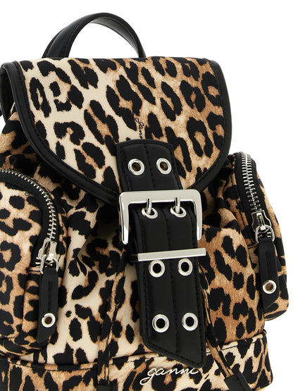 Ganni Brauner Rucksack aus recyceltem Polyamid