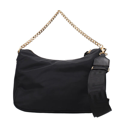 Versace Schwarze Stoffhandtasche