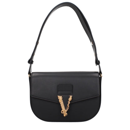 Versace Schwarze Leder Umhängetasche
