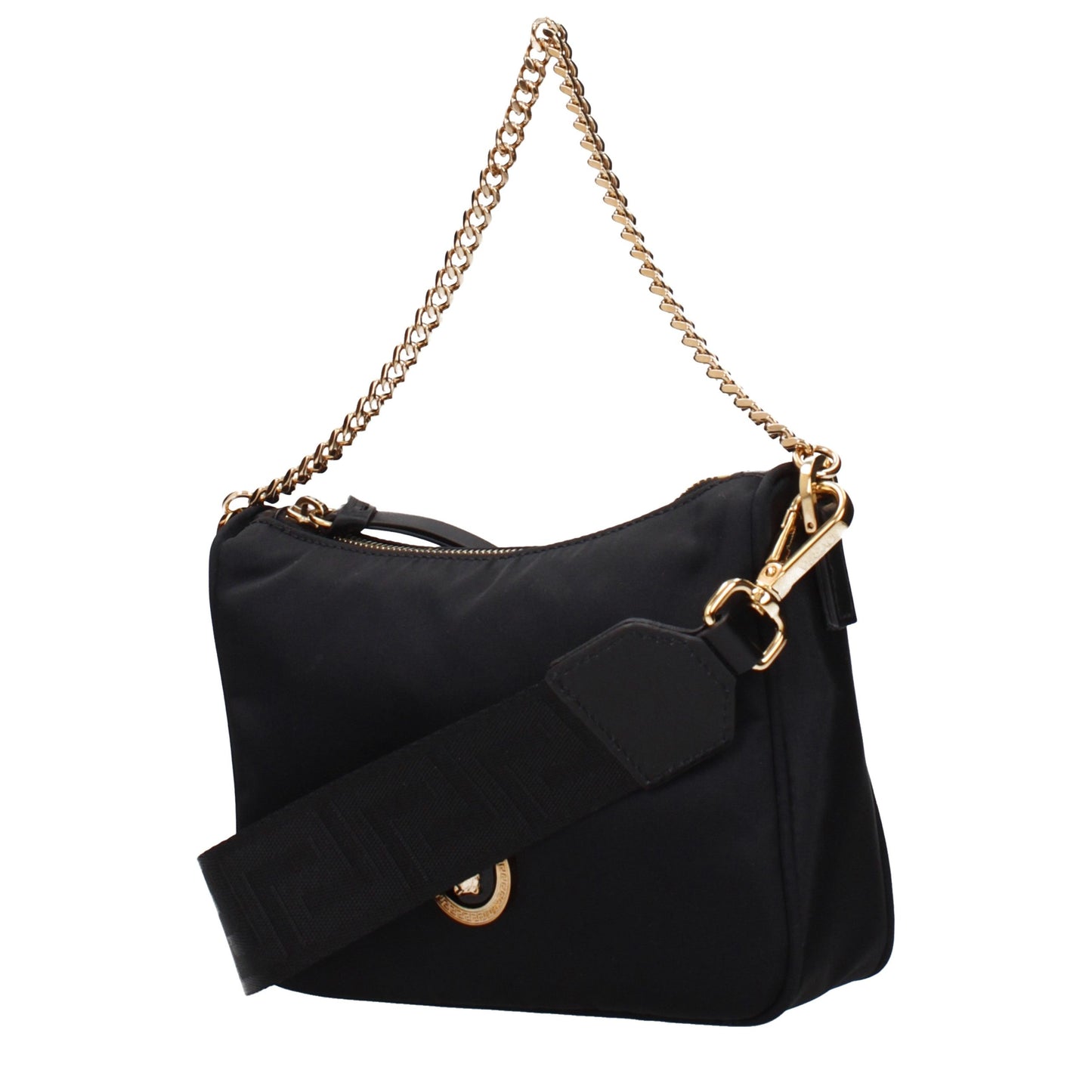 Versace Schwarze Stoffhandtasche