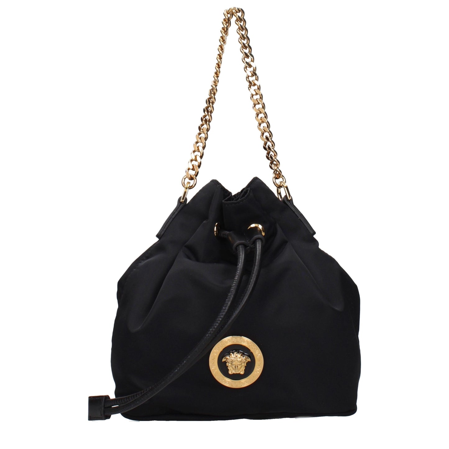 Versace Schwarze Stoffhandtasche