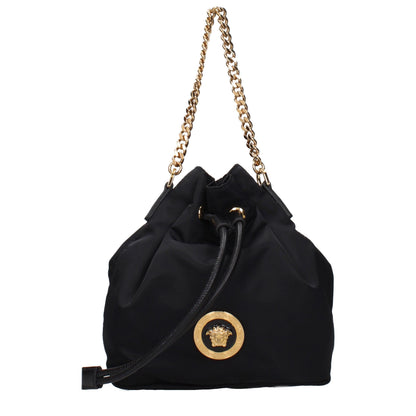 Versace Schwarze Stoffhandtasche
