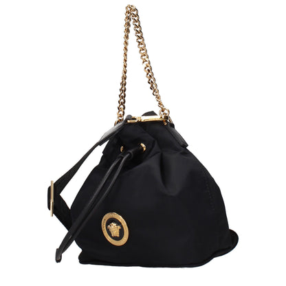 Versace Schwarze Stoffhandtasche