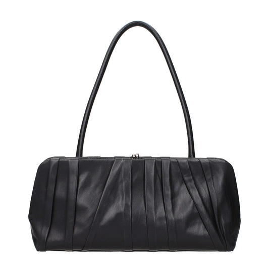 Jil Sander Schwarze Leder Umhängetasche