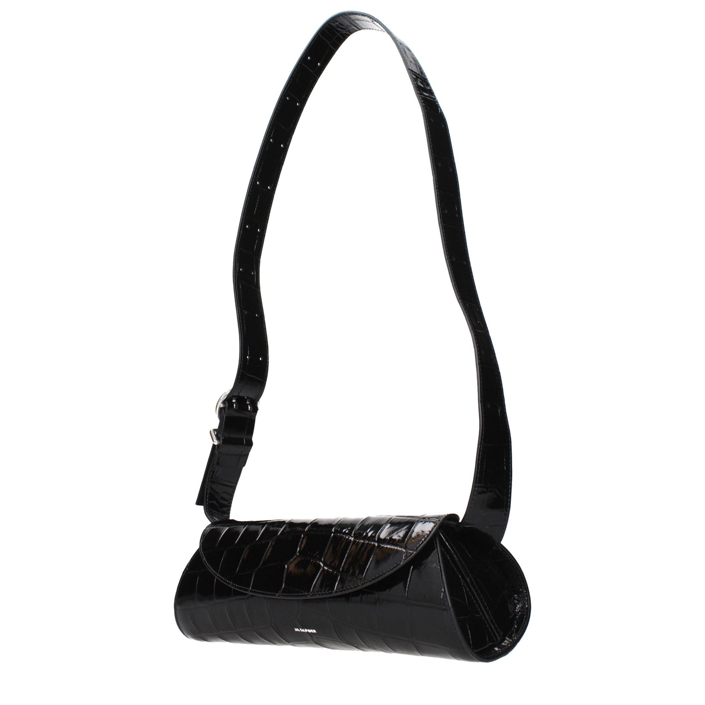 Jil Sander Schwarze Leder Umhängetasche