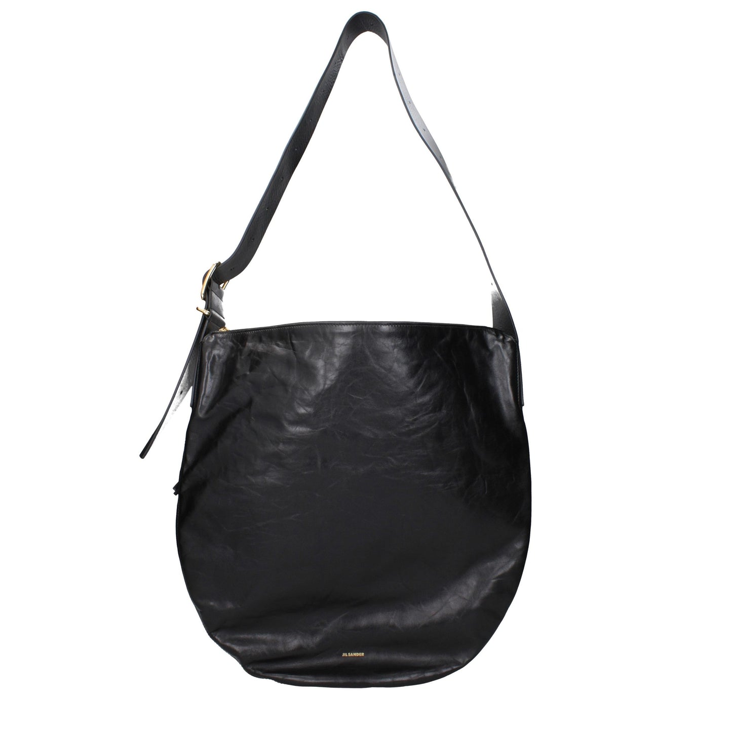 Jil Sander Schwarze Leder Umhängetasche