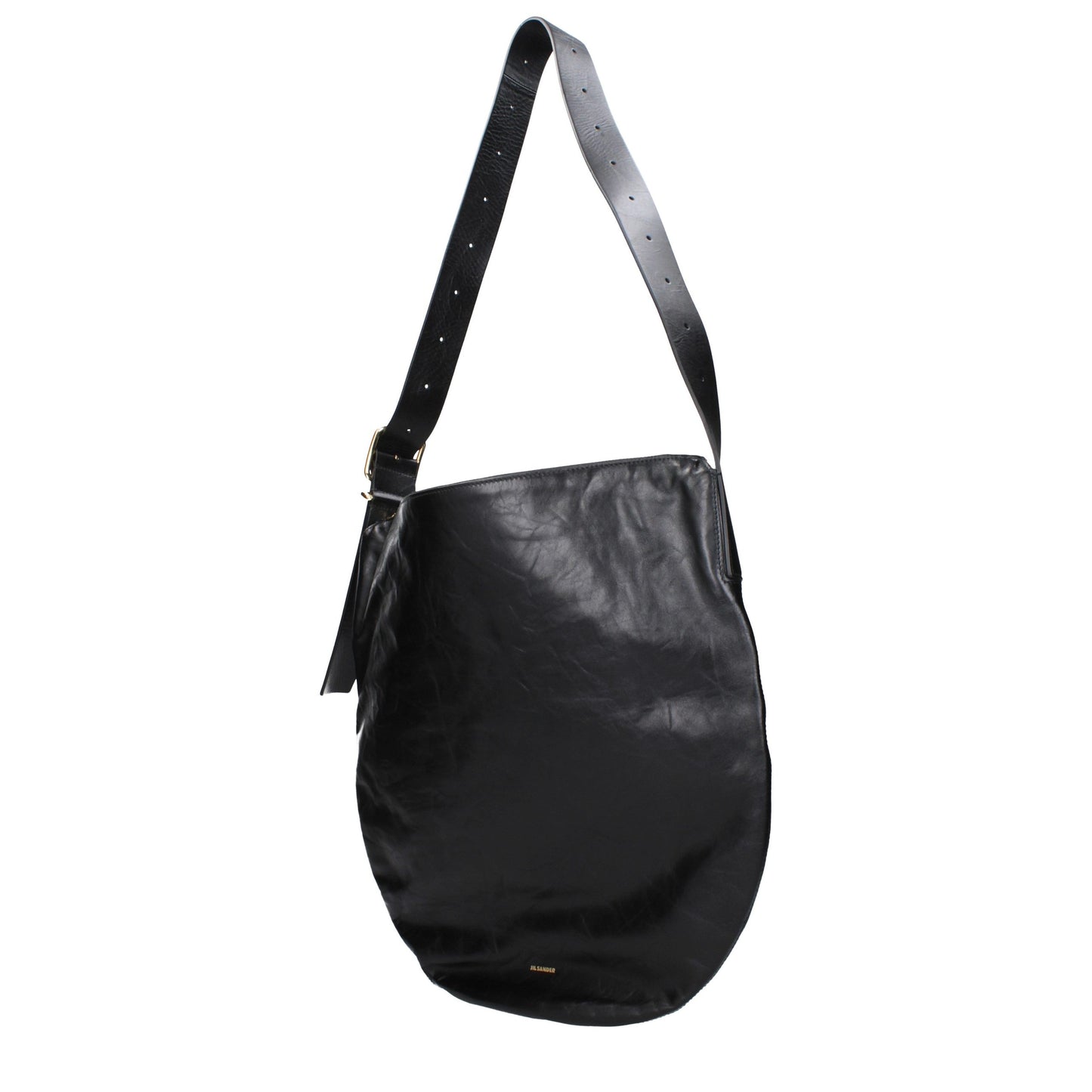 Jil Sander Schwarze Leder Umhängetasche