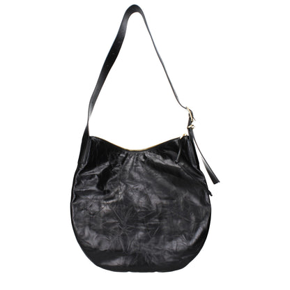 Jil Sander Schwarze Leder Umhängetasche