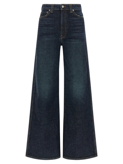 Khaite Blaue Baumwoll-Jeans mit ausgestelltem Bein