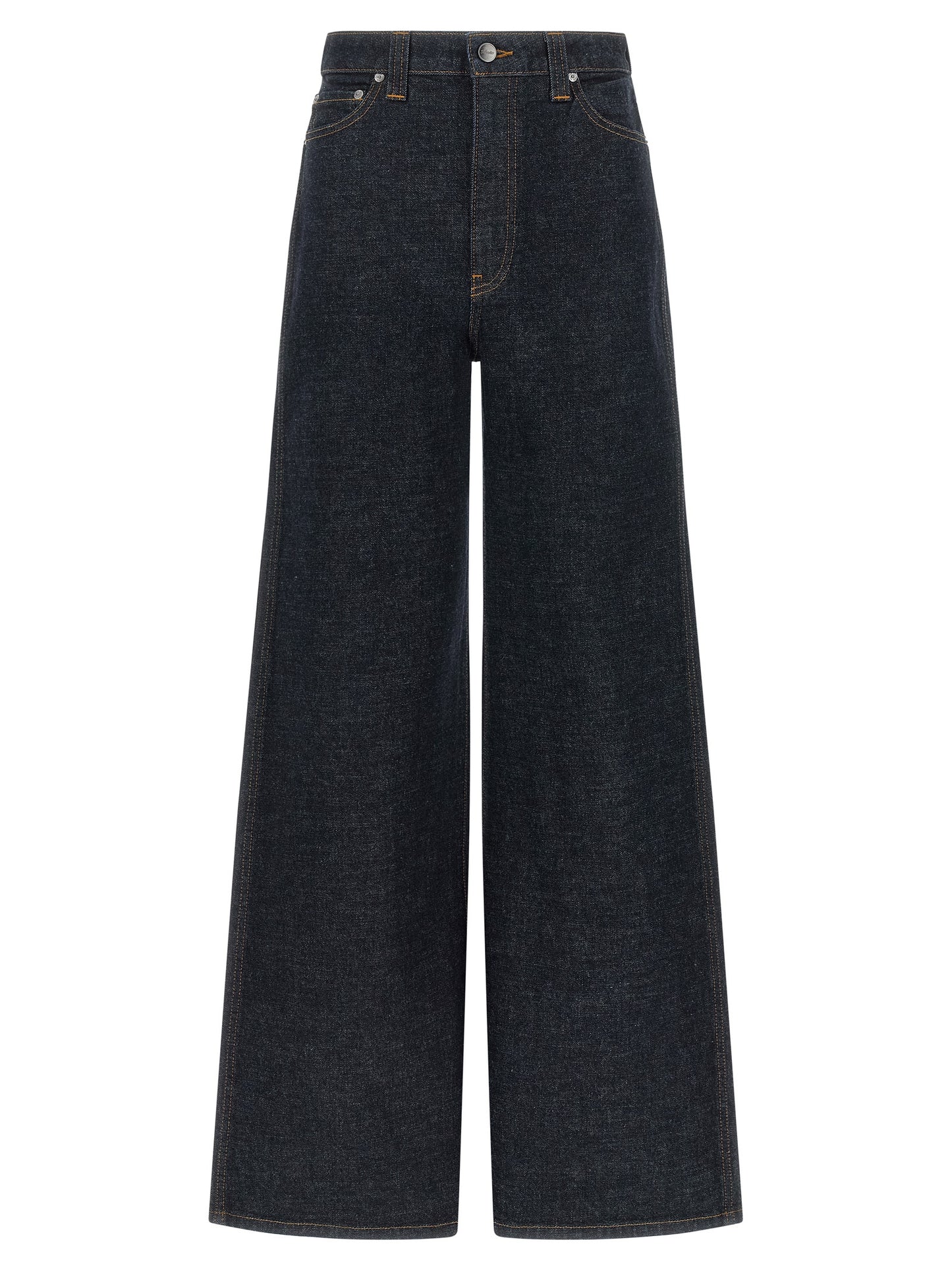 Khaite Blaue Baumwoll-Jeans mit ausgestelltem Bein