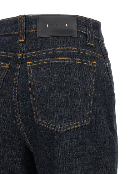 Khaite Blaue Baumwoll-Jeans mit ausgestelltem Bein