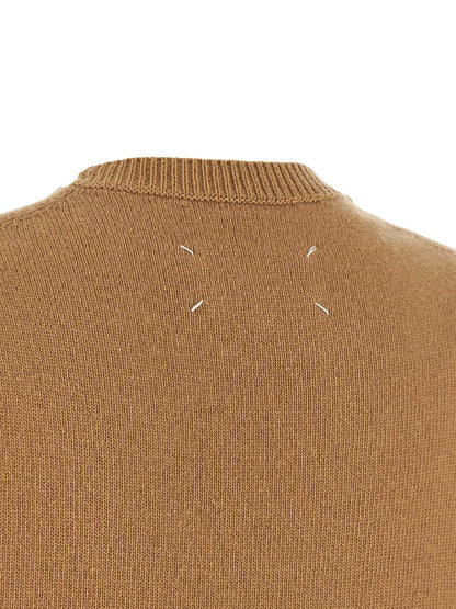 Maison Margiela Ärmellose Weste aus reiner Schurwolle in Beige