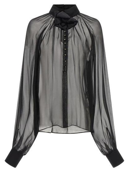 Dolce & Gabbana Schwarze Seidenbluse