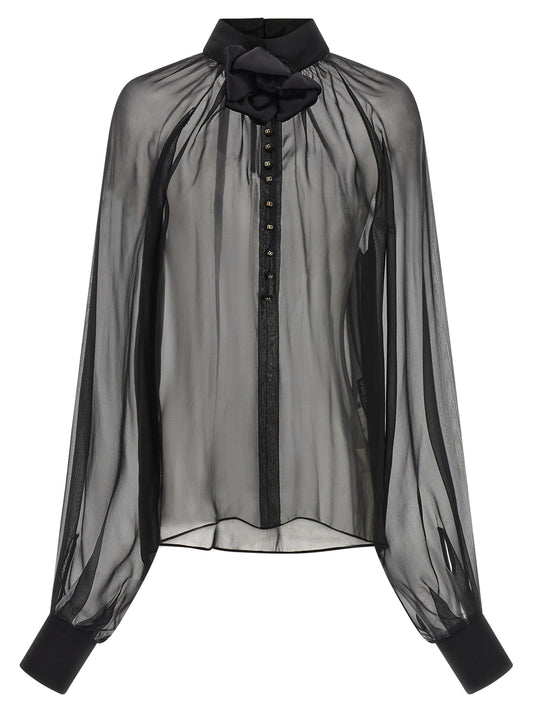 Dolce & Gabbana Schwarze Seidenbluse