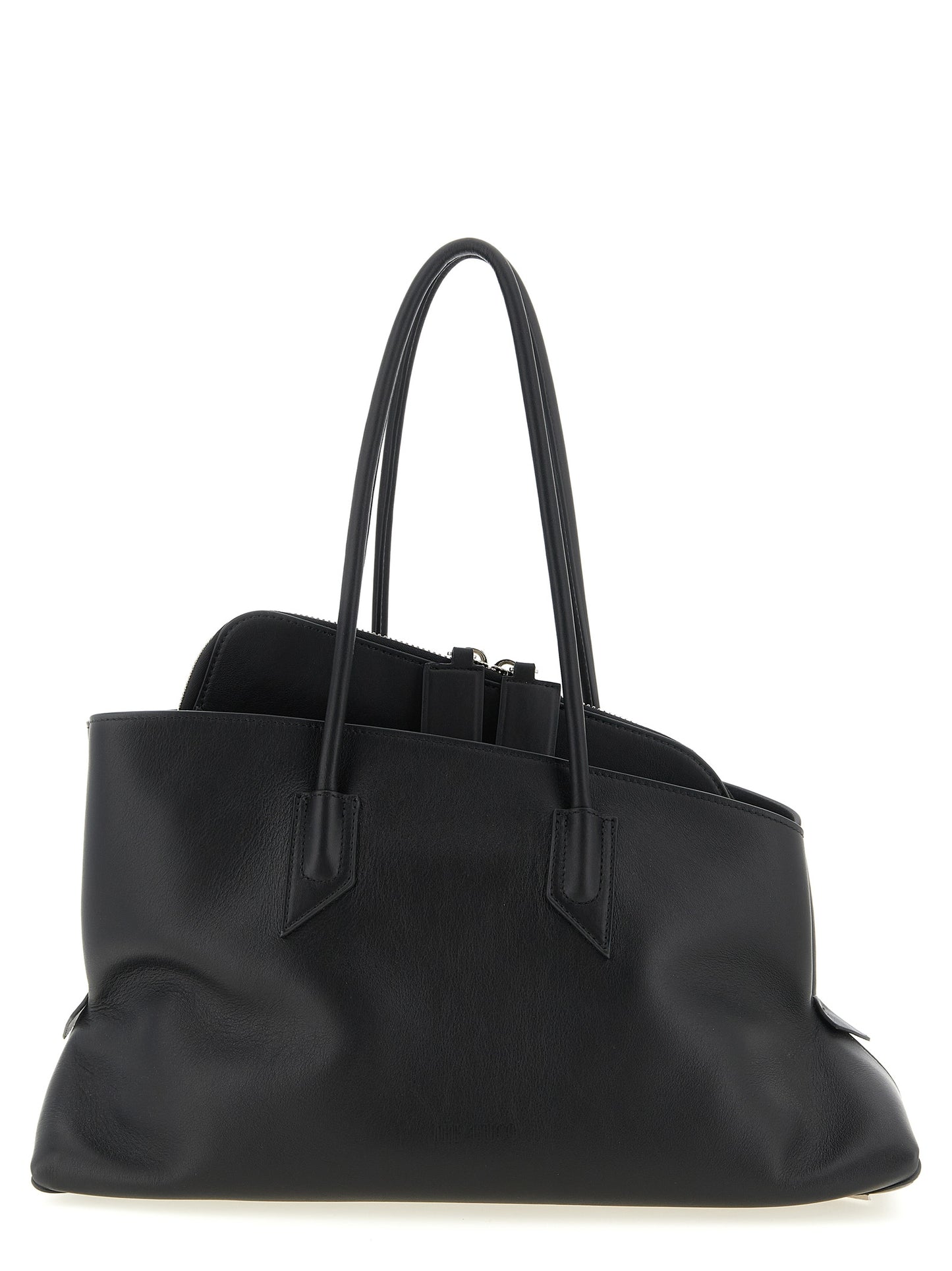 The Attico Schwarze Kalbsleder-Schultertasche