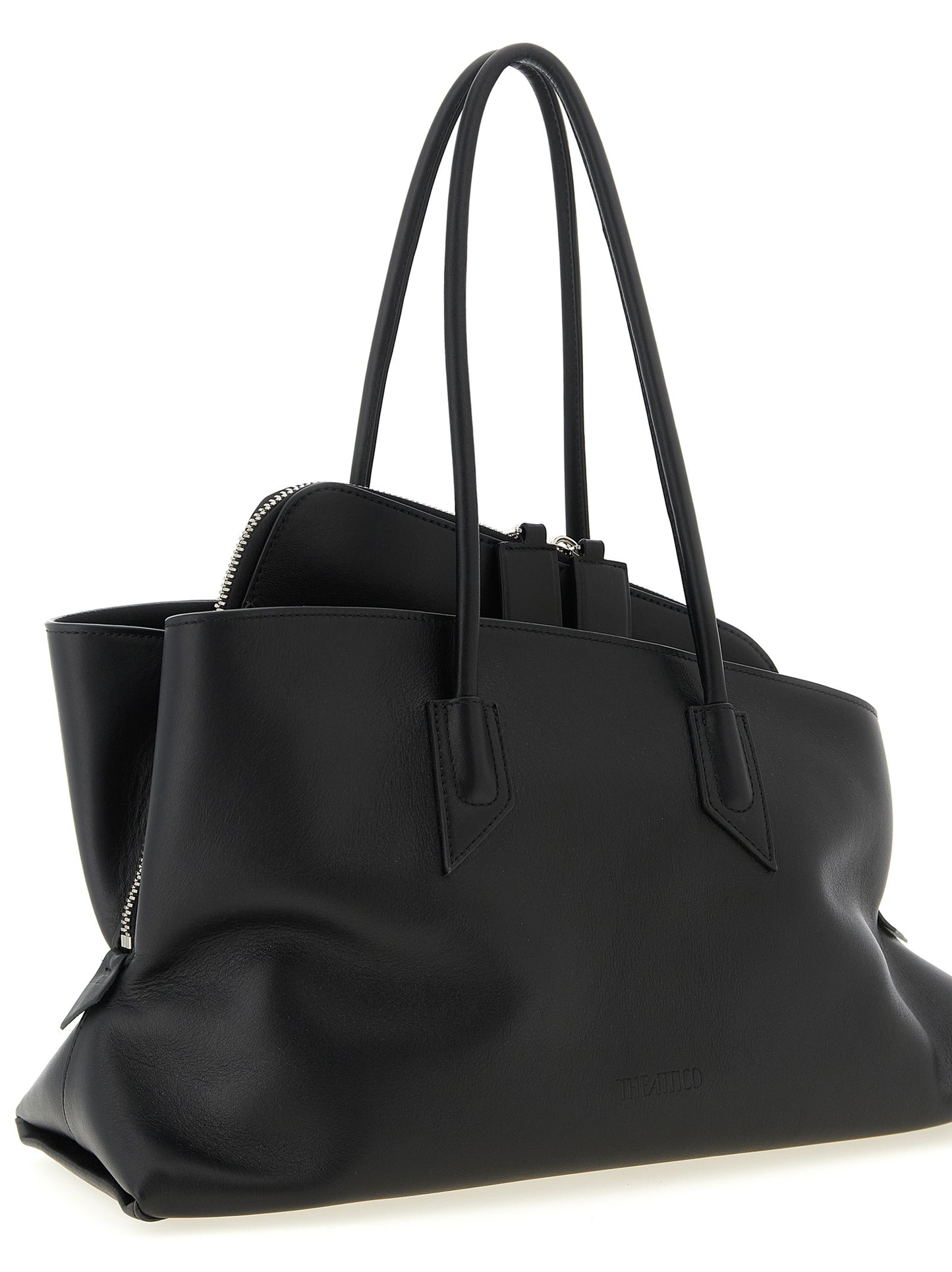 The Attico Schwarze Kalbsleder-Schultertasche