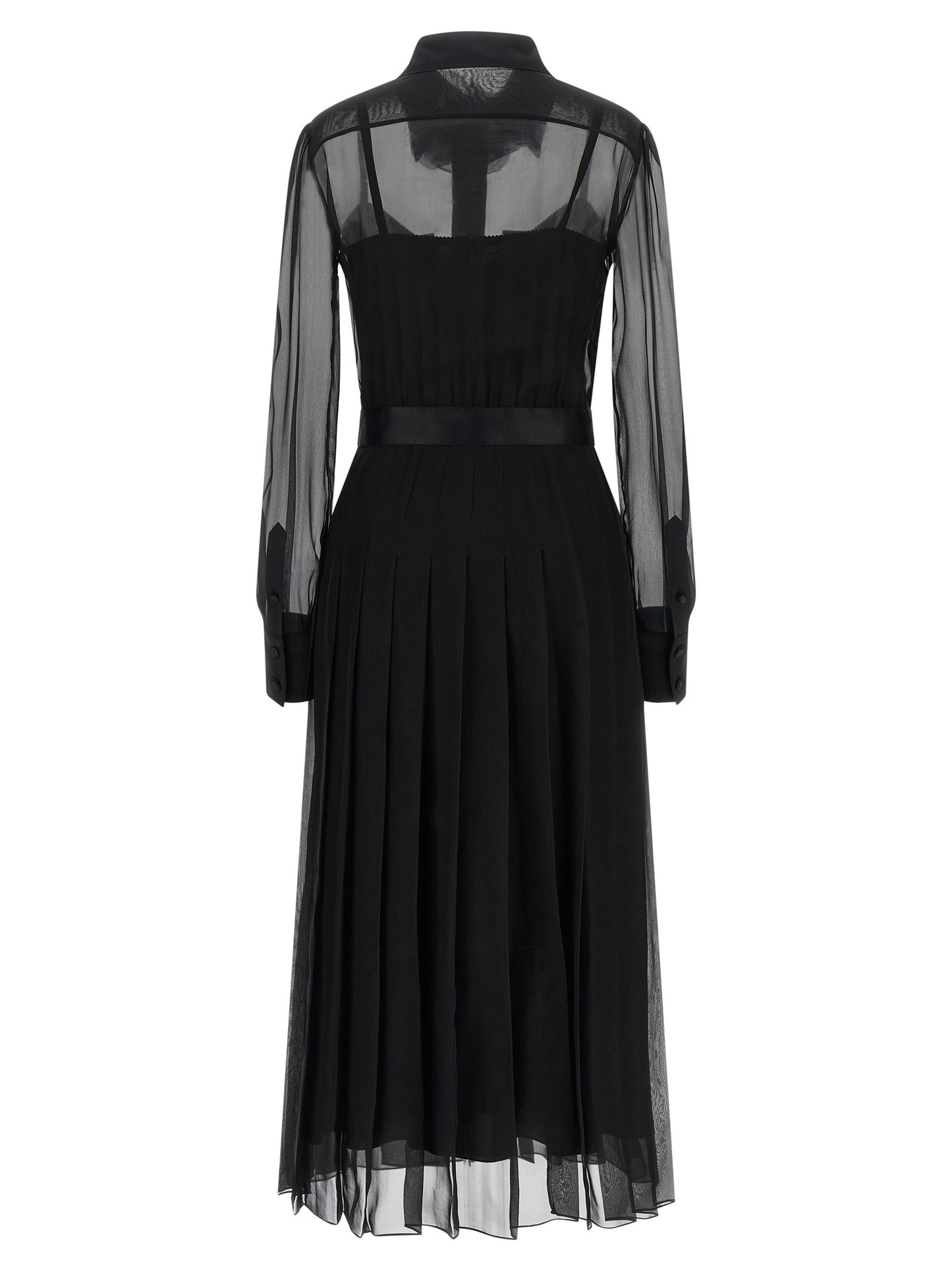 Dolce & Gabbana Schwarzes Seiden-Midikleid