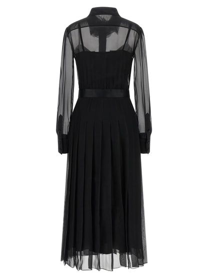 Dolce & Gabbana Schwarzes Seiden-Midikleid