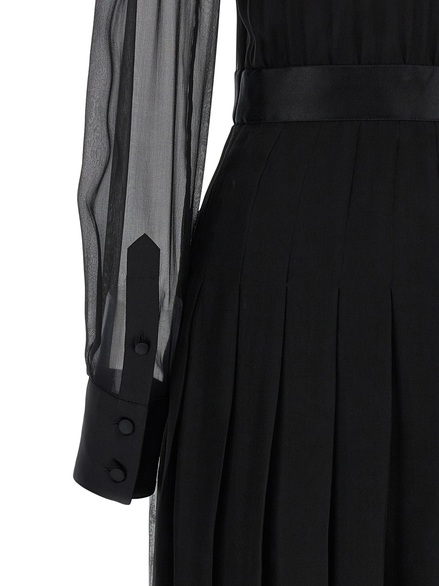 Dolce & Gabbana Schwarzes Seiden-Midikleid