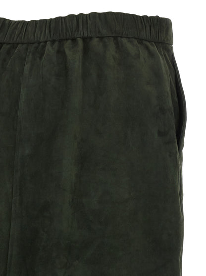 'S Max Mara Midilanger Rock aus Lammleder in Bicolor-Optik