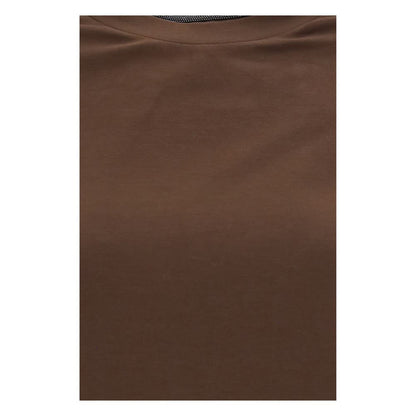 Brunello Cucinelli Braunes T-Shirt aus Elasthan