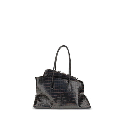 The Attico Schwarze Bos Taurus Kalbsleder Schultertasche