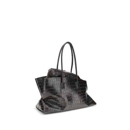 The Attico Schwarze Bos Taurus Kalbsleder Schultertasche