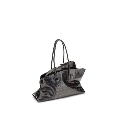 The Attico Schwarze Bos Taurus Kalbsleder Schultertasche