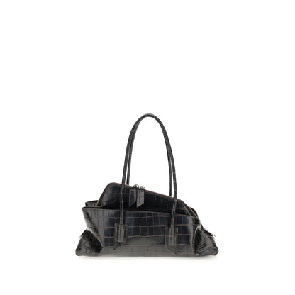 The Attico Schwarze Bos Taurus Kalbsleder Schultertasche