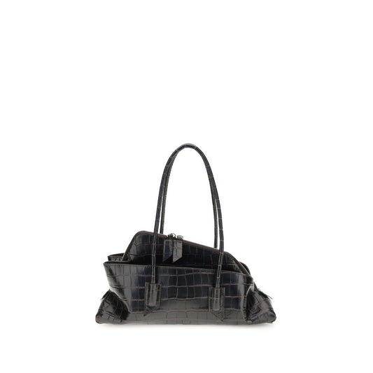 The Attico Schwarze Bos Taurus Kalbsleder Schultertasche