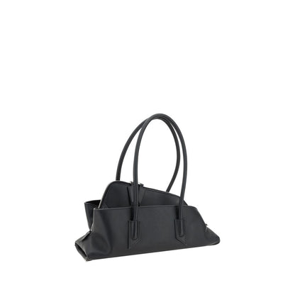 The Attico Schwarze Bos Taurus Kalbsleder Schultertasche