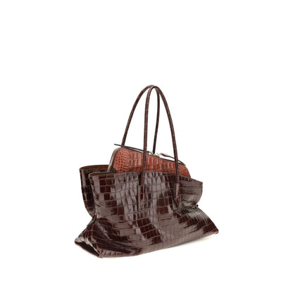 The Attico Schultertasche Bos Taurus aus bordeauxrotem Kalbsleder