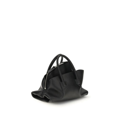 The Attico Schwarze Kalbsleder Bos Taurus Handtasche