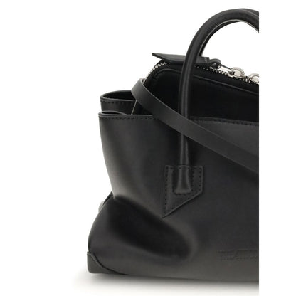 The Attico Schwarze Kalbsleder Bos Taurus Handtasche