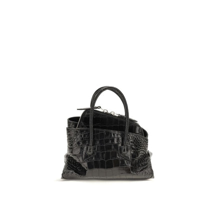 The Attico Schwarze Kalbsleder Bos Taurus Handtasche