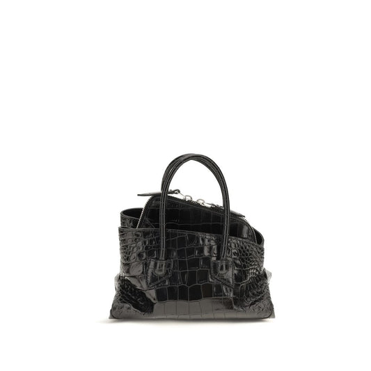 The Attico Schwarze Kalbsleder Bos Taurus Handtasche