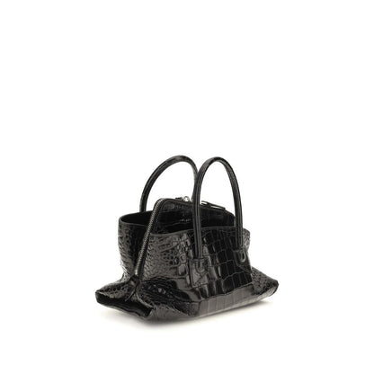 The Attico Schwarze Kalbsleder Bos Taurus Handtasche