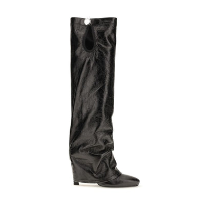 The Attico Schwarze Ankle Boots aus Kalbsleder Bos Taurus