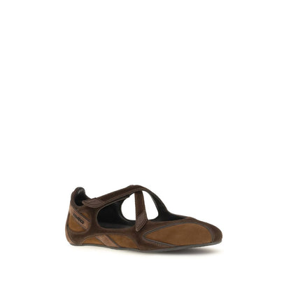 The Attico Braune Kalbsleder-Ballerinas Bos Taurus