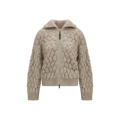 Brunello Cucinelli Beige Woll Cardigan Oves Aries