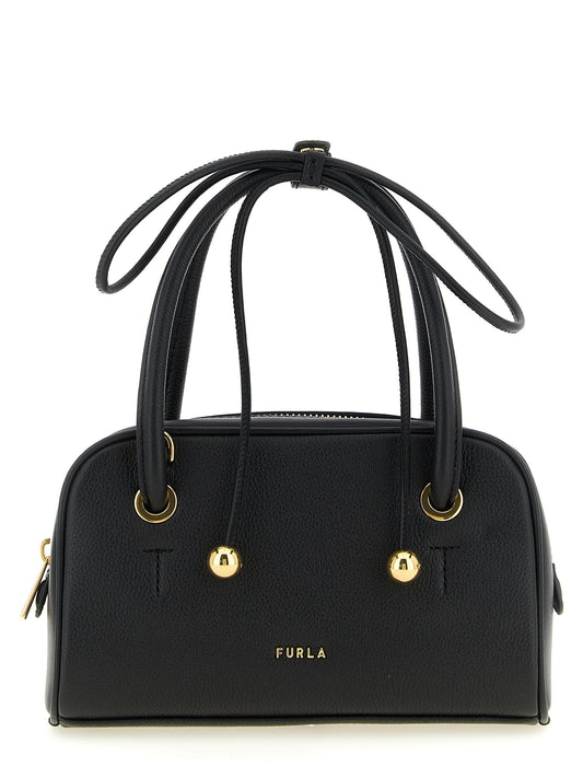 Furla Schwarze Kalbsleder-Handtasche