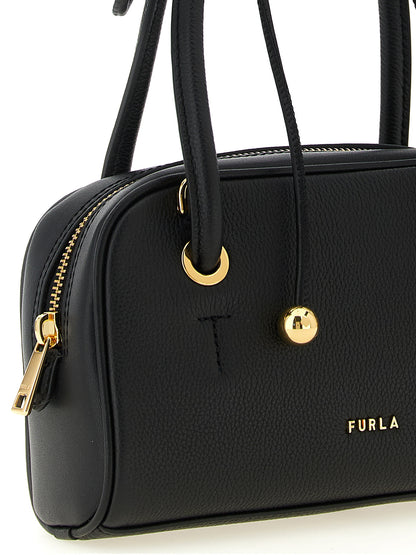 Furla Schwarze Kalbsleder-Handtasche